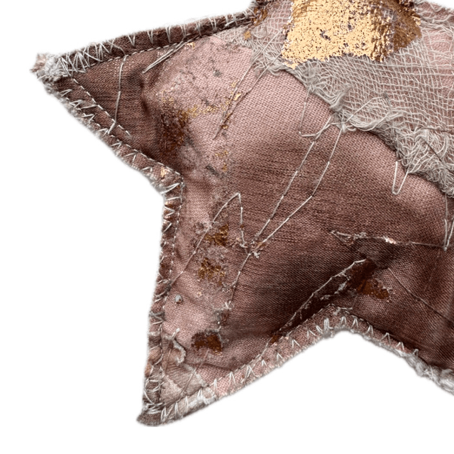 Rose Gold Sparkle Patchwork Tree Topper Star
