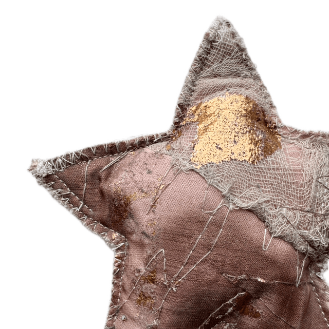 Rose Gold Sparkle Patchwork Tree Topper Star