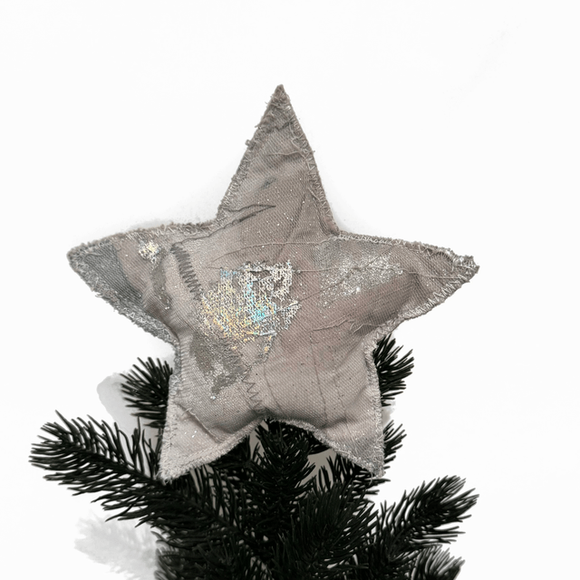 Silver Sparkle Patchwork Tree Topper