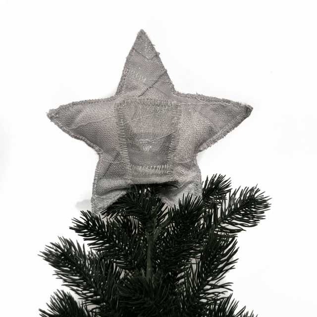 Silver Sparkle Patchwork Tree Topper